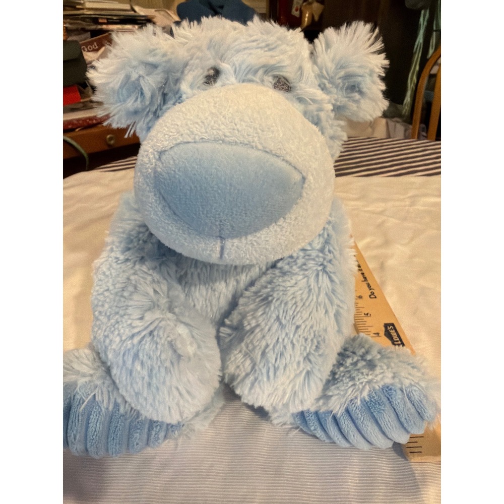 Aurora Baby Light Blue Shaggy Teddy Bear Plush Stuffed Animal 12 Inch Toy